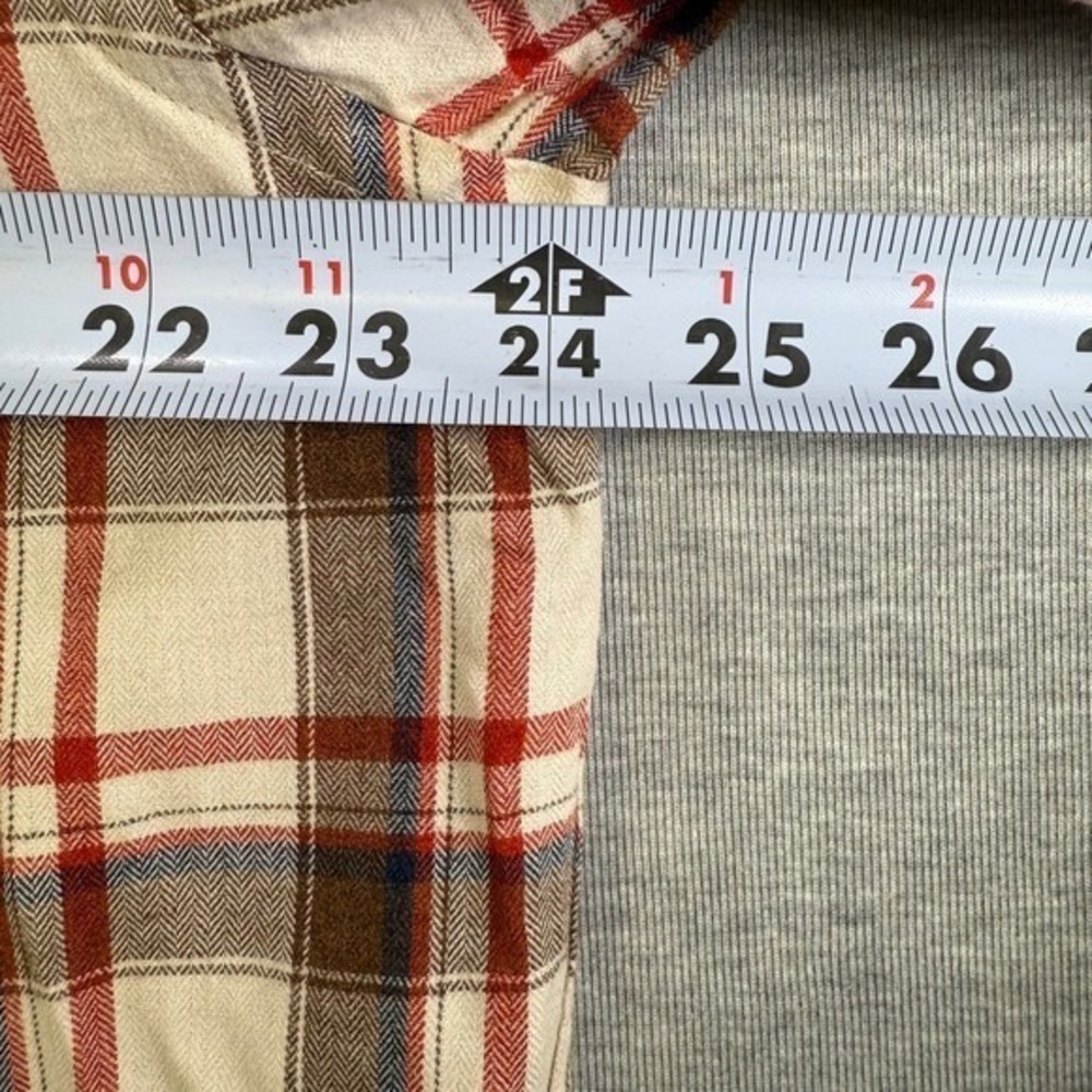 St‎ Johns Bay Mens Large Plaid Button Down Shirt Brown Red Cotton Herringbone - Picture 4 of 7